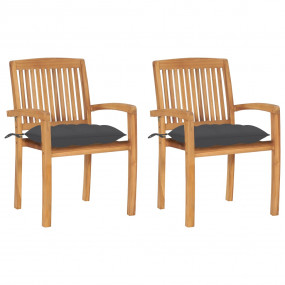 Garden Chair Set of 2 Teak Solid Teak wood Standard Fol...