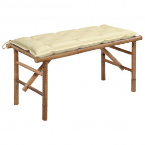 Garden Bench Natural Bamboo Bamboo Medium Foldable Gard...