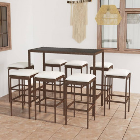 Garden Bar Set Brown