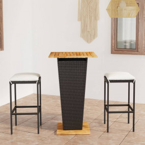 Garden Bar Set Black, Cream White