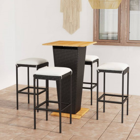 Garden Bar Set Black, Cream white