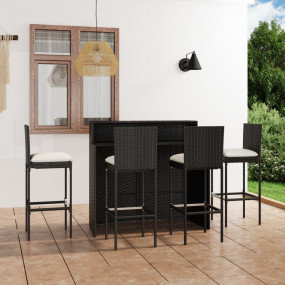 Garden Bar Set Black, Cream White