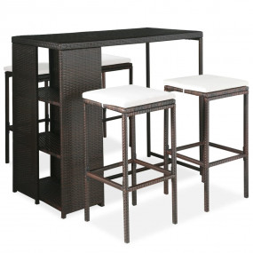 Garden Bar Set Brown, Cream