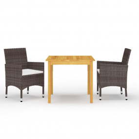 Garden Dining Set Brown