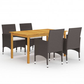 Dining Set Brown, Cream White