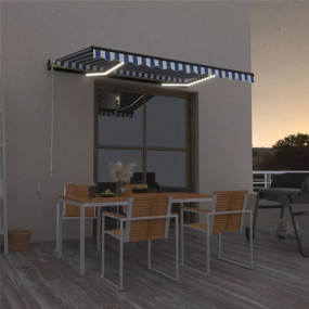 Retractable Awning Blue and White