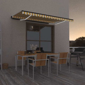 Retractable Awning Yellow and White