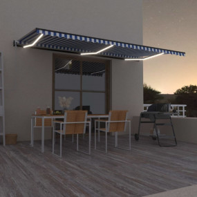 Retractable Awning Blue and White