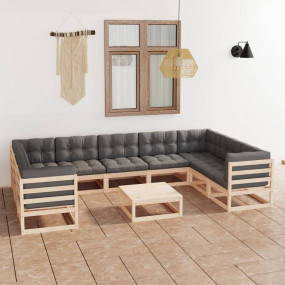 Patio Lounge Set Modular 10 Piece Garden Lounge Set Squ...
