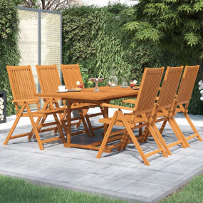 Garden Dining Set Natural wood Solid acacia wood Medium...