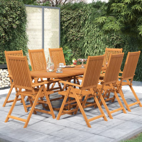 Garden Dining Set Natural Wood Tone Solid Acacia wood L...