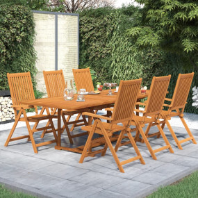 Garden Dining Set Natural Wood Solid acacia wood Large ...