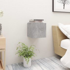Bedside Cabinet Concrete Gray Engineered Wood Compact