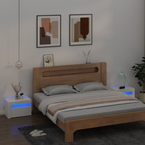 Bedside Cabinet Set of 2 White Engineered wood Medium