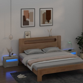 Bedside Cabinet Set of 2 Concrete Grey Engineered wood ...