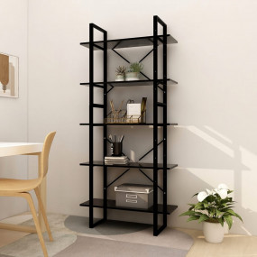 Book Cabinet Black Engineered wood, metal Medium Book C...