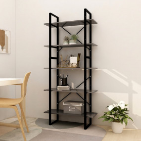 Book Cabinet Grey Engineered wood, metal Large Bookshel...