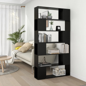 Book Cabinet Room Divider Black Engineered wood 39.4x9....