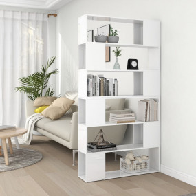 Book Cabinet Room Divider High gloss white Engineered w...