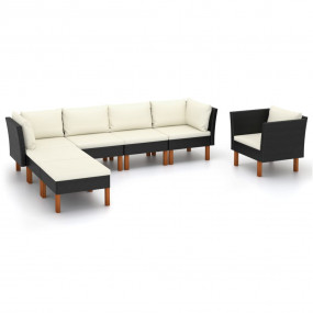 Garden Lounge Set Black and Cream