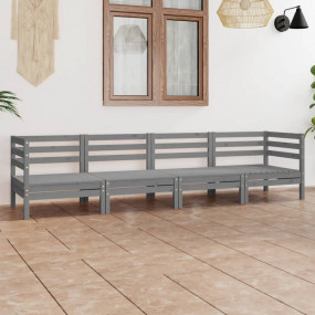 Garden Lounge Set Grey Solid pinewood Medium Modular