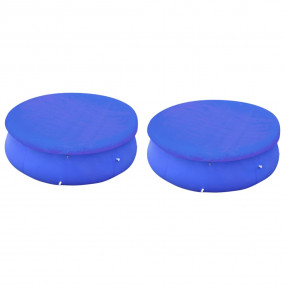 Pool Cover Set of 2 Dark blue Polyethylene