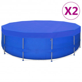 Pool Cover Set of 2 Dark blue Polyethylene