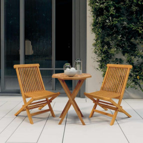 Garden Dining Set Teak Solid teak wood Compact Foldable