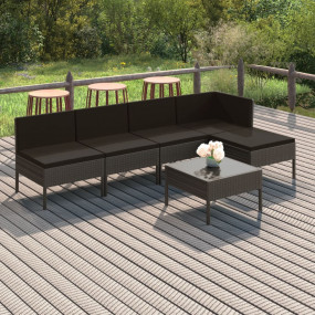 Garden Lounge Set Grey PE rattan Medium Modular