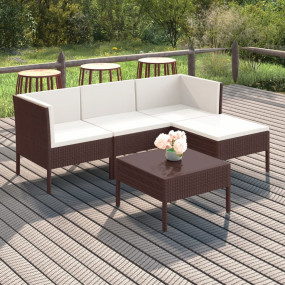 Garden Lounge Set Brown PE rattan Medium Seats Many