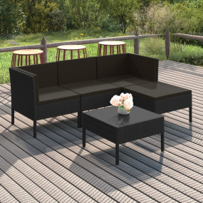 Garden Lounge Set Black