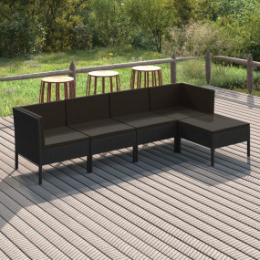 Garden Lounge Set Black