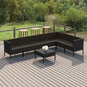 Garden Lounge Set Black