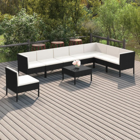 Garden Lounge Set Black