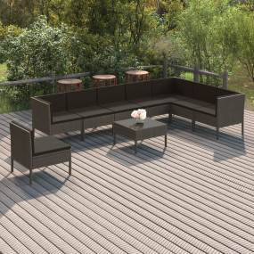 Garden Lounge Set Grey, Anthracite (cushions)