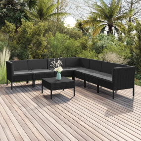Garden Lounge Set Black