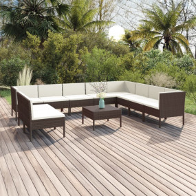Garden Lounge Set Brown,Cream
