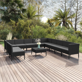 Garden Lounge Set Black