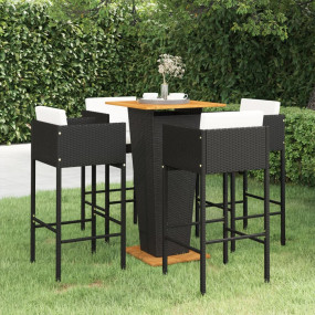 Garden Bar Set Black and Cream White
