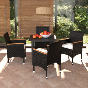 Dining Set Black, Cream White