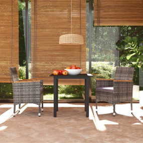Dining Set Grey PE rattan Medium Durable Dining Set Squ...