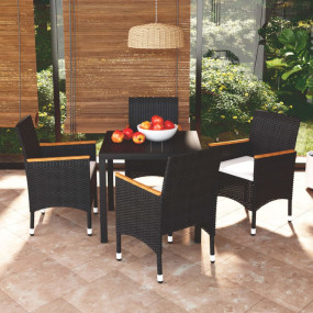 Dining Set Black, Cream White