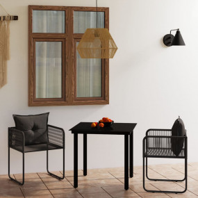 Garden Dining Set Black Powder-coated steel Medium