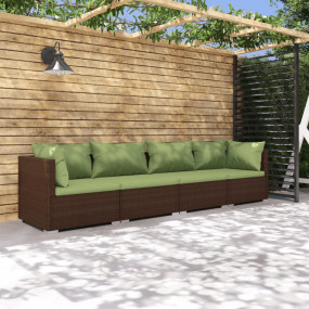 Garden Lounge Set Brown PE rattan Large Modular