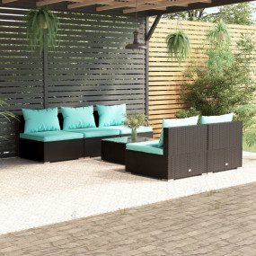 Garden Lounge Set Black