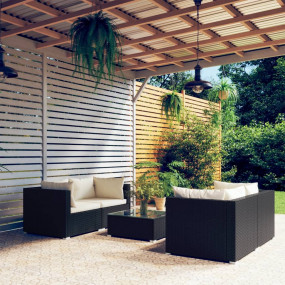 Garden Lounge Set Black