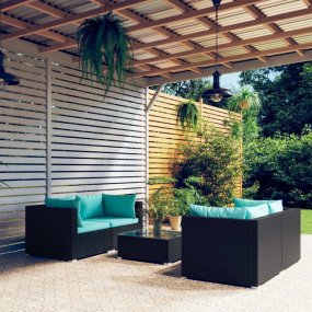 Garden Lounge Set Black