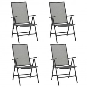 Folding Chair Set of 4 Anthracite Steel Standard Foldab...