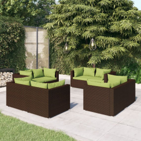 Garden Lounge Set Brown PE rattan Large Modular