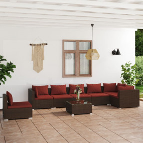 Garden Lounge Set Brown